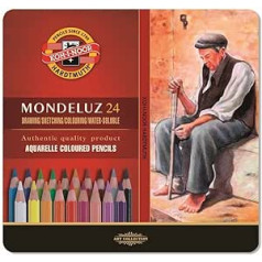 24 Mondeluz Aquarellstifte im Metalletui