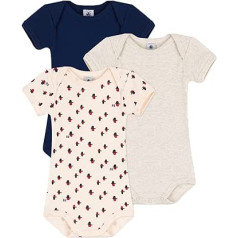 Petit Bateau Unisex Baby Packung mit 3 Kurzarm-Bodys Baumwolle (3er Pack)