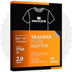 MECOLOUR Heat Transfer Paper Iron On Printable Heat Transfer Paper 8.5 x 11 Inch for Inkjet Printers