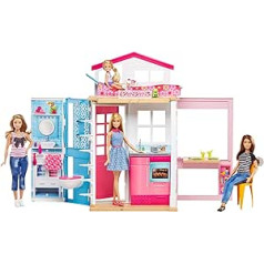 Barbie - 2 Tier Holiday House and Doll, Standard Packaging, 0, multicoloured