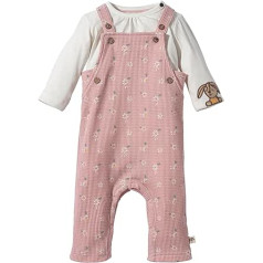 Sterntaler Girls' Dungarees un Bodysuit komplekts Flowers Rabbit Happy