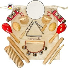 SCHMETTERLINE® Musical Instrument Set for Children Made of Wood - 15 Pieces Music Toy with Premium Orff Rhythm Instruments from 3 Years for Inspiring Musical Early Education