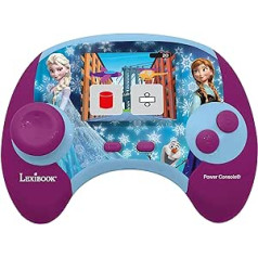 Lexibook — Disney Frozen — Power Console® divvalodu franču/angļu spēļu konsole ar 100 aktivitātēm JCG100FZi1