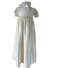 Christening dress traditional Christening Gown Extra Long Family Dress with Headband
