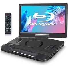 FANGOR 12 Inch Portable Blu-ray DVD Player with 270° Rotating Screen 1920 x 1080 Full HD Home Cinema, HDMI Dolby USB/SD