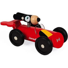 Janod – Spirit – medinis automobilio žaislas – Dan – guminiai ratai ir blizgūs dažai, J04490