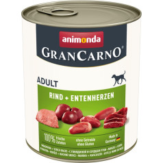 Animonda grancarno pieaugušu liellopu un pīļu sirdis - mitrā suņu barība - 400g