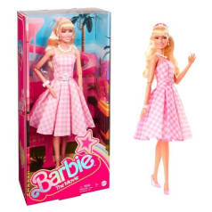 Barbie margot robbie movie doll as barbie in a pink dress