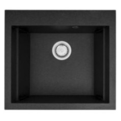 Single-bowl granite sink Pyramis Siros 57x51.5 1b 070084901 black (speckled black)
