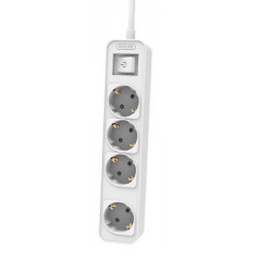 Power strip with 4 sockets, 1.5 m, white