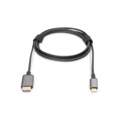 Adapterio kabelis HDMI 4K 30Hz prie USB tipo C 3.1 metalinis korpusas HQ juodas 1,8 m