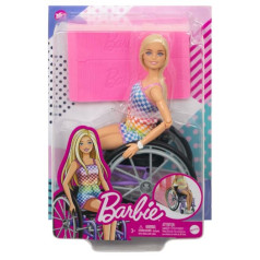 Bārbijas modes lelle ratiņkrēslā, rūtainā tērpā