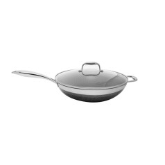 Wok ar dimanta kohersen melnu kubu pārklājumu ar vāku (32 cm; 5,1l)