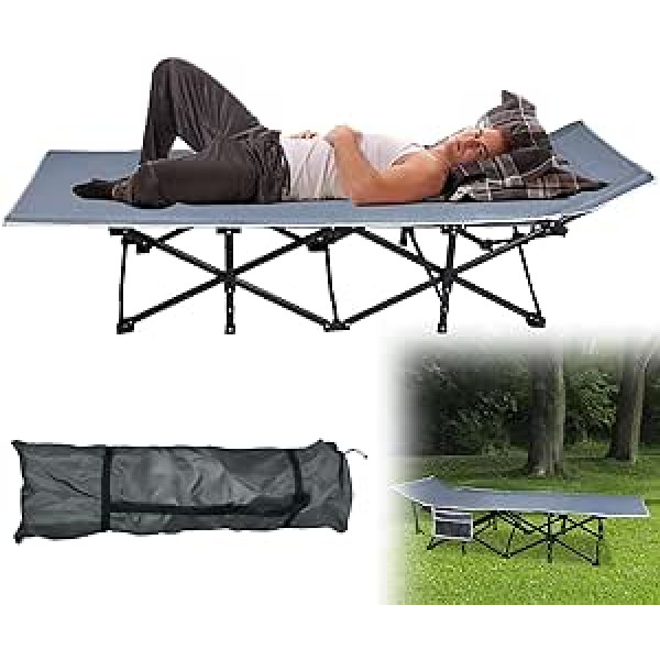 YARDIN Camping Bed Folding Camping Bed Ultralight Folding Bed Maximum Load 250 kg Includes Storage Bag Comfortable Oxford Fabric Camping Bed Lounger