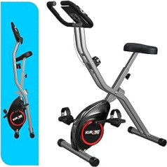 Barwing Foldable Exercise Bike, 3 in 1 Magnetic Upright Exercise Bike with Arm Exercise Bands and Ankle Straps for Home Gym
