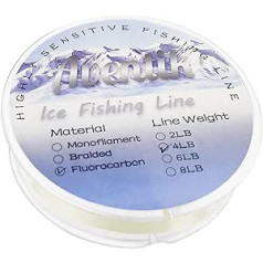 Aventik Ice Fishing Lines Super Low Memory Fine Diameter High Strength Very Sensitive Multi Sizes 3 Options Fluorocarbon Braided Monofilament