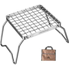 Campingmoon 304 Stainless Steel Portable Open Fire Campfire Grill with Legs MS-1011