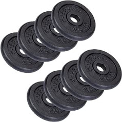 ScSPORTS svara šķīvju komplekts 10 kg / 20 kg čuguna varianti 4 x 2,5 kg / 8 x 2,5 kg Svari 30/31 mm urbums