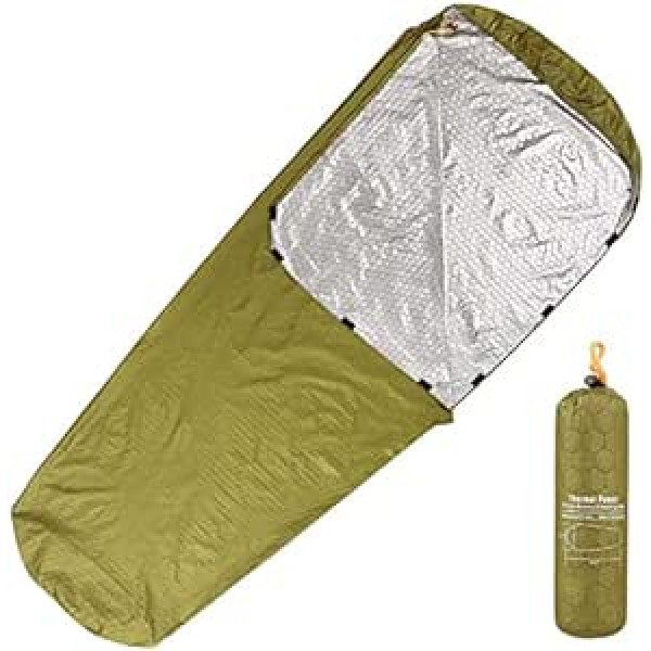 StrOux Emergency Sleeping Bag Lightweight Waterproof Thermal Emergency Blanket Survival Gear for Outdoor Adventure Camping Hiking Backpacking Hello