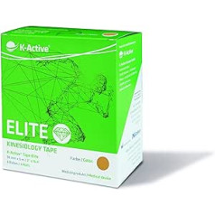 K-Active Kinesiology Tape Elite Beige, ūdensizturīga un hipoalerģiska, 50 mm x 5 m, kaste ar 6