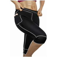 Bingrong Damen Sauna Effekt Sporthose Hohe Taille Neoprene Training Abnehmen Thermal Schweiß Schnelltrocknend Tasche Bauchkontrolle Oberschenkel Shaper