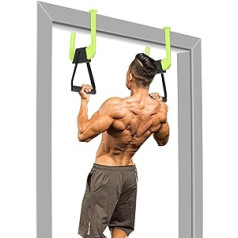 Jandecfit Pull-up stieņa durvju rāmis bez skrūvēm - uzvelkamās stieņa durvis, pārnēsājams pievelkams stienis, kas iekļaujas jūsu bagāžā, spailes durvju rāmis neslīdošs un līdz 150 kg, 16-24 cm durvju rāmja platums.