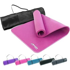 Respire Fitness jogas paklājiņš sievietēm un vīriešiem, 185 x 61 cm biezs spilvens ar gludām un rievotām virsmām, neslīdošs, sviedri izturīgs materiāls pilates, stiepšanās, fitnesa un meditācijas vajadzībām