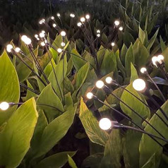 4 Pack Außenbeleuchtung Glühwürmchen Solar Led Lichter, Garten Außen Wasserdicht Solarleuchten, Firefly Light Für Weihnachtsdeko, Bürgersteig, Hof, Terrasse, Dekoratio (Warmes Licht, 10 LED Lamp)