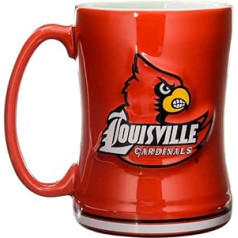 Boelter Brands NCAA Louisville Cardinals 1,5 unces Shaped Relief kafijas krūze, komandas krāsa, 14 unces