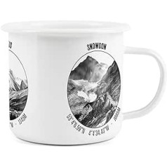 Three Peaks Emaille-Tasse – Snowdon Ben Nevis Scafell Pike Challenge – langlebige Heißgetränke, Outdoor-Tasse für Reisen, Picknick, Zuhause, Wandern