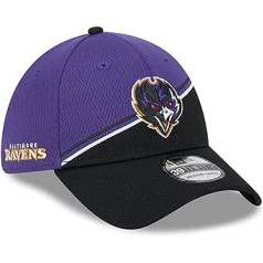 New Era NFL Baltimore Ravens Oficiālā 2023. gada sānu līnijas Colorway 39THIRTY Stretch Fit vāciņš