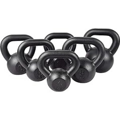 Kettlebell Kettlebell izgatavots no čuguna spēka treniņiem un krosa treniņiem KAWMET 4kg, 6kg, 8kg, 10kg, 12kg, 16kg, 20kg, 24kg, 28kg atsvari čuguna melns