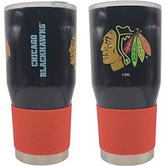 Boelter zīmolu licencēta NHL nerūsējošā tērauda dubultsiena vakuumizolēta ceļojumu krūze Ultra 850 ml (Čikāgas Blackhawks)