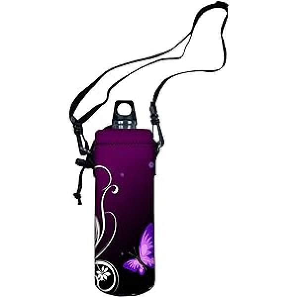 ToLuLu Water Bottle Carrying Bag, Insulated Neoprene Water Bottle Holder 750ml 1000ml with Adjustable Shoulder Strap for Stainless Steel/Glass/Plastic Bottles, Sports Energy Drinks