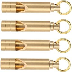 TOVINANNA Pack of 8 Vintage Brass Whistle, Survival Whistle, Camping Whistle, Safety Whistle, Car Key Holder, Brass Sports Whistle, Noise, Travel, Key Chain, Trolley