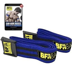 BFR Bands Sport Venstrual & Biceps Band PRO komplekts — oklūzijas lentes roku vai kāju muskuļu trenēšanai — ideāli piemērotas kultūrismam — Plus e-grāmata