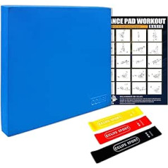 CCLIFE Balance Pad 50 x 40 x 6 with Latex Bands Exercise Poster Balance Boards