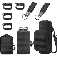 WOOLUCK 3 Pack Molle Bag Taktiskās jostas somas, Kompakts Tactical Molle Somas, EDC Utility Bum Bag jostas soma ar 4 āķiem āra pārgājieniem, medībām kempinga apmācībām