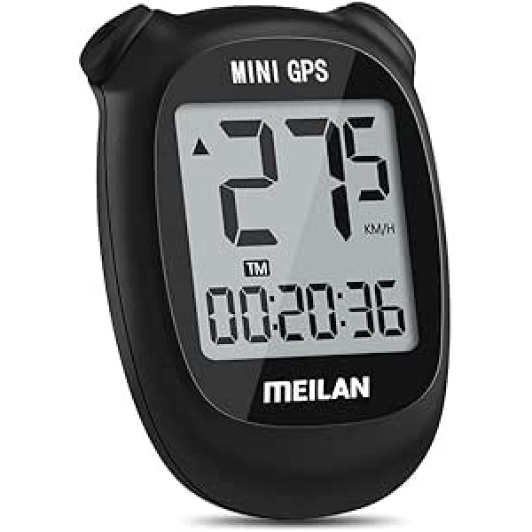 MEILAN M3 Mini GPS velodators, bezvadu velo odometra un spidometra velodators IPX6 ūdensizturīgs velodators vīriešiem brīvā dabā sievietēm pusaudžiem velosipēdistiem (melns)