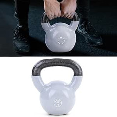 RAMROXX 10 kg Kettlebell čuguna melna vinila pelēka