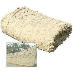 Camouflage Net, Sun Sail, Beige Sun Protection Camouflage Net, for Military, Hunting, Outdoor Camping, Shade Net Made of 210D Oxford Fabric, 1.5/3/4/6/7 m Reinforced Camouflage Net, 4 x 10 m (13 x 3 ft)