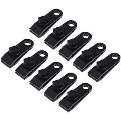 LIOOBO 10 Pieces Tent Clamps Clips Heavy Duty Lock Handle Awning Clamp Set for Camping Canopies Tarps Caravan (Black)