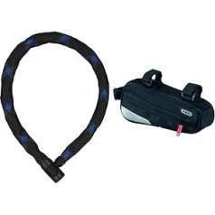 ABUS Ivera Chain 7210 ķēdes slēdzene - Velosipēda slēdzene ar sintētiskās šķiedras pārklājumu - ABUS drošības līmenis 8 - 110 cm - Black & Bicycle Bag ST 2200, melns, 25,5 x 10 x 5 cm