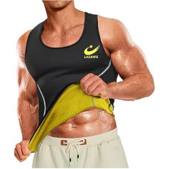 LAZAWG Men's neoprene hot sweat sauna vest, without zip with abdominal control, weight loss, fat burning for the gym