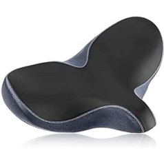 YLG Lielizmēra komforta velosipēda sēdeklis Ērts rezerves velosipēda sēdeklis Memory Foam, mīksts velosipēda sēdeklis, ūdensizturīgs universāls velosipēda sēdeklis vīriešiem vīriešiem