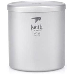 Keith Ti3302 Tasse, doppelwandig, Titan, mit Deckel