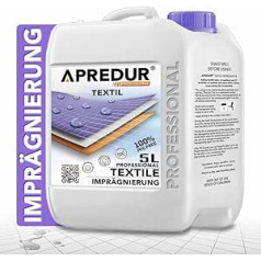 APREDUR 5L Profesionāls tekstila hidroizolācijas aerosols hidroizolācijas līdzeklis sintētiskiem un kokvilnas audumiem, piemēram, nojumes telts polsterējuma dīvāna kabriolets augšējais šķīdinātājs un nesatur PFC