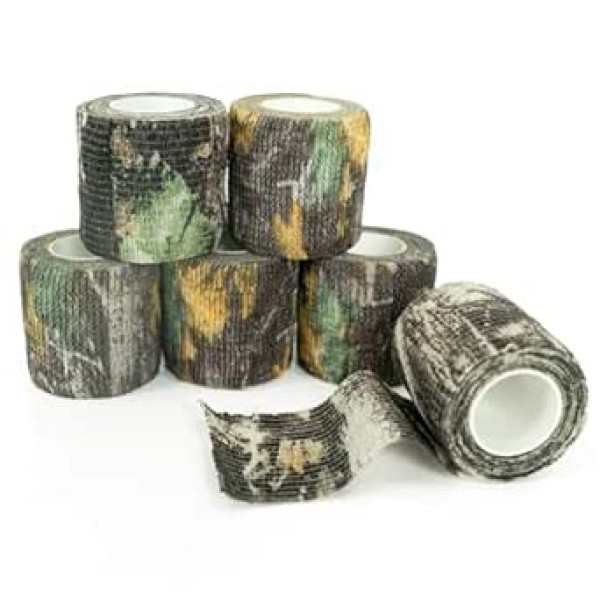 Tongcamo Camo lente, pašlīmējoša, skaņu absorbējoša maskēšanās sloksnes Medību taktiskā roktura maskēšanās šautenes šķēru formas pārsējs 6 ruļļi