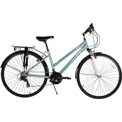Bounty Avenue sieviešu hibrīda velosipēds — viegls alumīnija rāmis ar caurlaidību — 21 ātruma Shimano pārnesumi — iekļauts bagāžas bagāžnieks