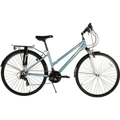 Bounty Avenue Women's Hybrid Bike - Lightweight Aluminium Frame with Step Through - 21 Speed Shimano Gears - Luggage Rack Included